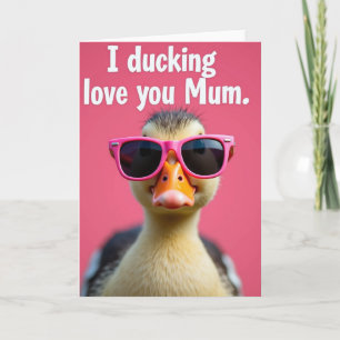 Tarjeta de amor de patito lindo para mamá