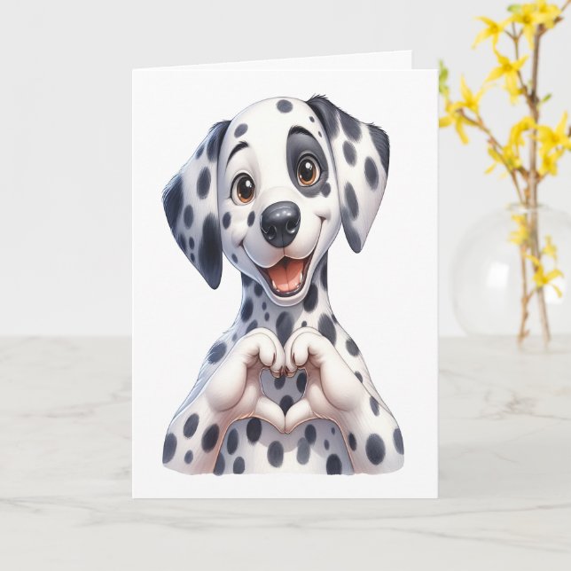 Tarjeta de Amor de Perrito Adorable (flor amarilla)