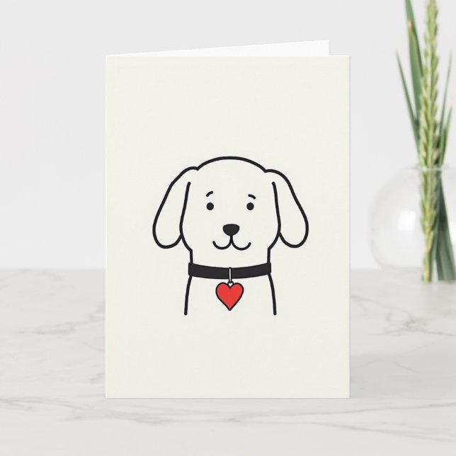 Tarjeta de amor de perro lindo (Anverso)