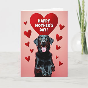 Tarjeta de amor de perro negro brillante