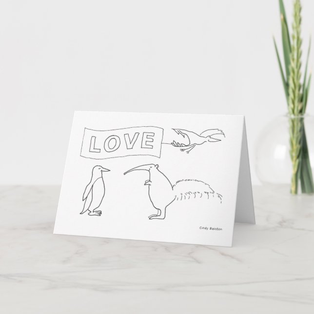 Tarjeta de "amor" de Personalizado "Anteater Pengu (Anverso)