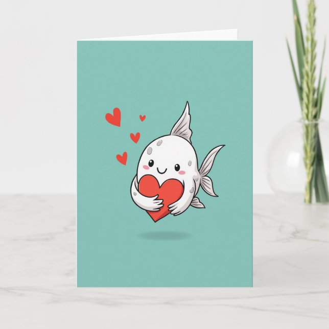 Tarjeta de amor de pez corazón (Anverso)
