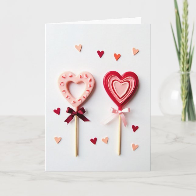 Tarjeta de amor de piruleta Corazón (Anverso)
