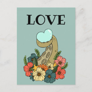Tarjeta de amor de pulpo romántico