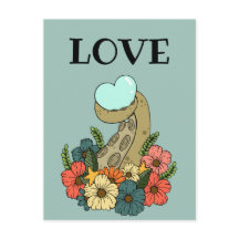 Tarjeta de amor de pulpo romántico