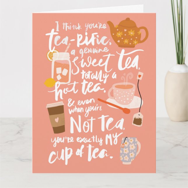 Tarjeta de amor de Punny para el té (Anverso)