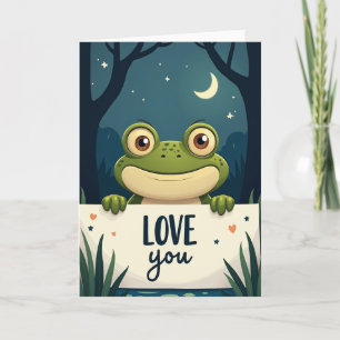 Tarjeta de amor de rana linda