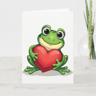 Tarjeta de amor de rana linda