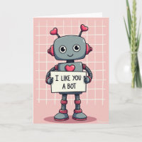 Tarjeta de amor de robot lindo Te Quiero Un Bot