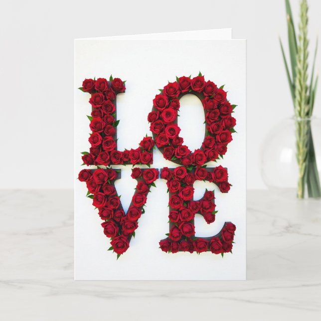 Tarjeta de amor de rosa roja simple (Anverso)