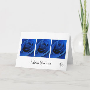 Tarjeta de amor de rosas azules