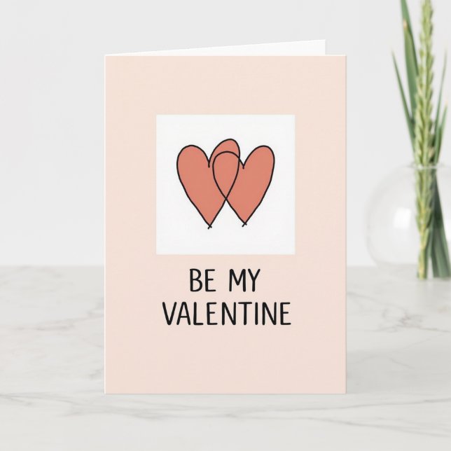 Tarjeta de amor de San Valentín de melocotón (Anverso)