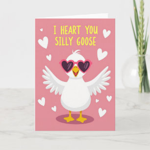 Tarjeta de Amor de San Valentín del Ganso Tonto