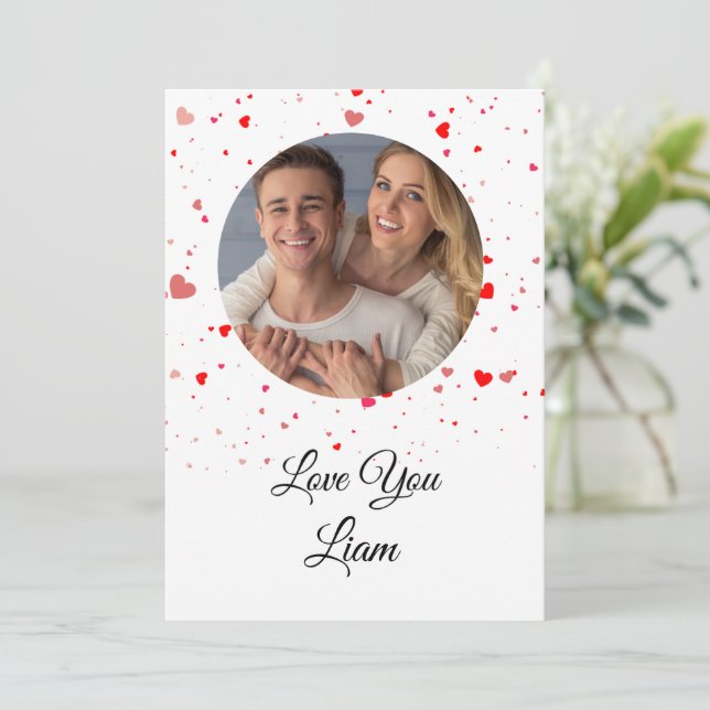 Tarjeta de Amor de San Valentín | Romántica para É (Anverso de pie)