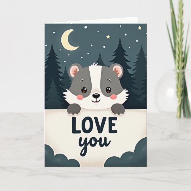 Tarjeta de amor de tejón lindo (Anverso)