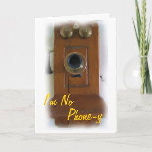 Tarjeta de amor de teléfono de época "No soy teléf