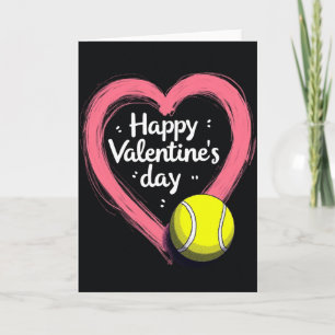 Tarjeta de amor de tenis del corazón del día de Sa