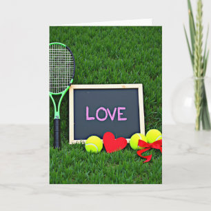 Tarjeta de Amor de Tenis Deportes Divertidos