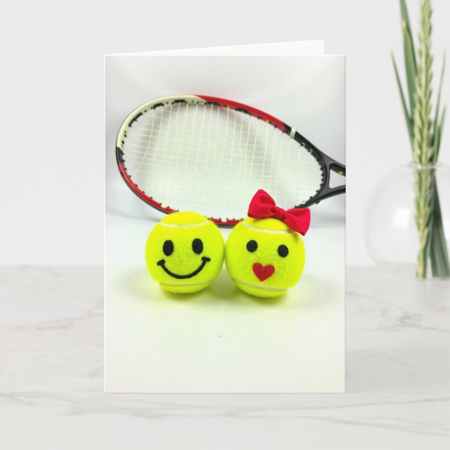 Tarjeta de amor de tenis juguetón (Anverso)
