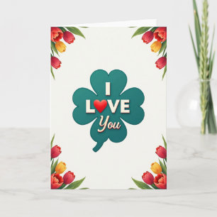 Tarjeta de amor de trébol conmovedor