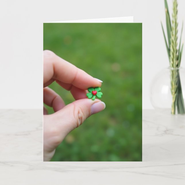 Tarjeta de amor de trébol de la suerte (Anverso)