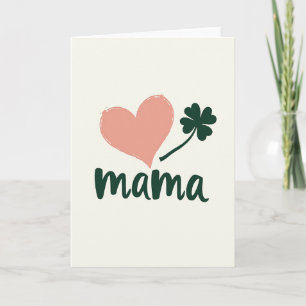 Tarjeta de amor de trébol del corazón de mamá