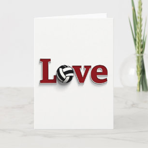 Tarjeta de amor de voleibol rojo
