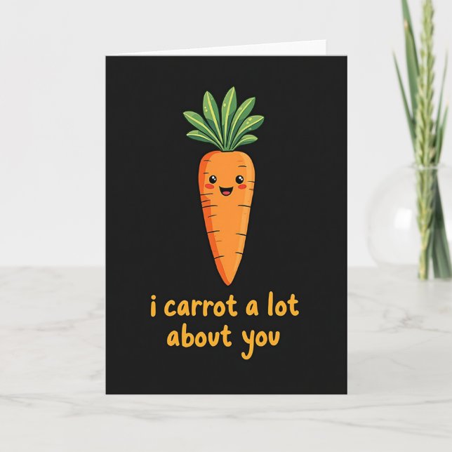 Tarjeta de amor de zanahoria linda (Anverso)