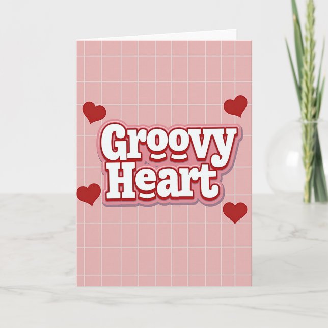 Tarjeta de amor del corazón retro divertida (Anverso)