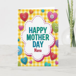 Tarjeta de amor del día de la madre a cuadros