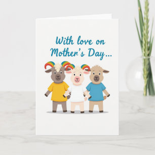 Tarjeta de amor del día de la madre de cabra arcoí