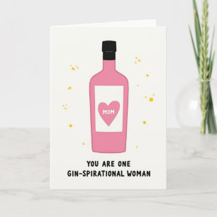 Tarjeta de amor del día de las madres con botella