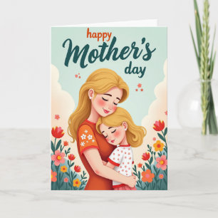 Tarjeta de amor del día de las madres dorado