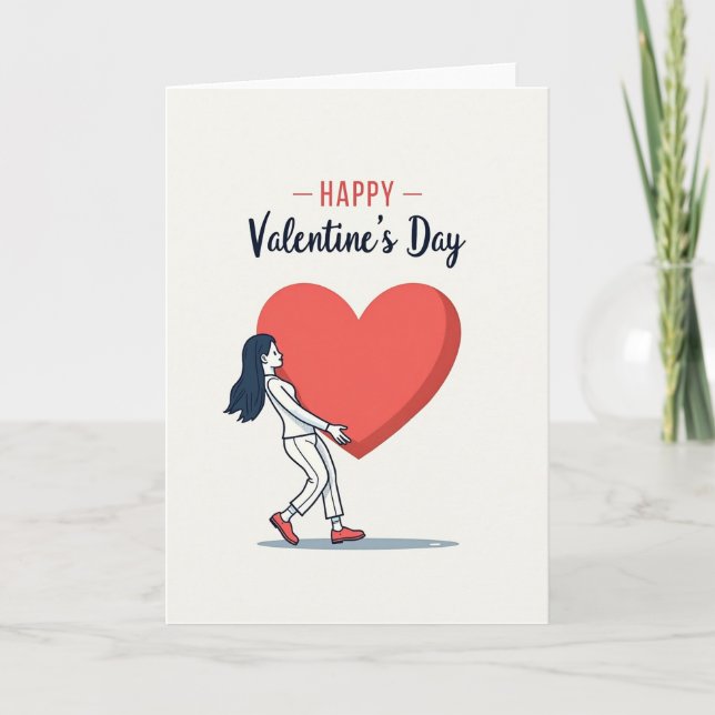 Tarjeta de amor del día de San Valentín de corazón (Anverso)