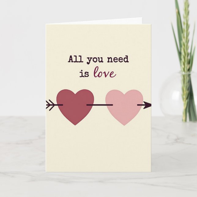 Tarjeta de amor del día de San Valentín rosa (Anverso)