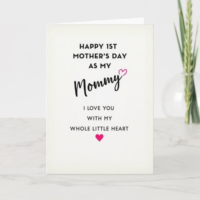 Tarjeta de amor del primer día de la madre (Anverso)