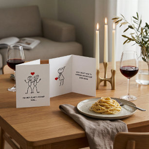 Tarjeta de amor divertida de Stickman: Me alegra h