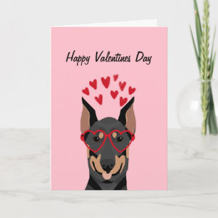 Tarjeta de amor Doberman Día de San Valentín