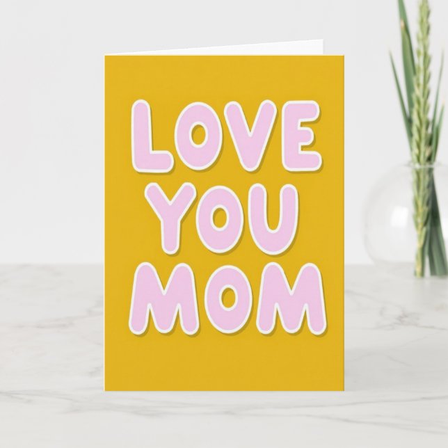 Tarjeta de amor dorado para mamá (Anverso)