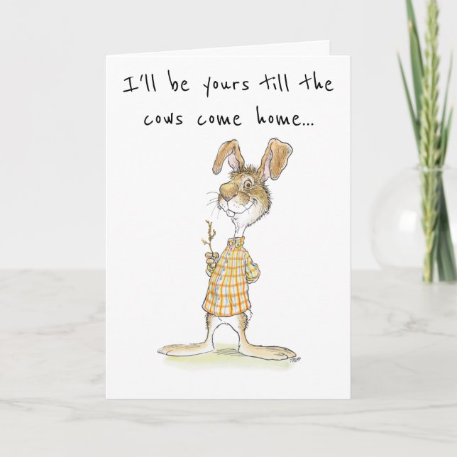 Tarjeta de amor Dorky Rabbit (Anverso)