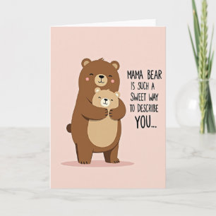 Tarjeta de amor dulce de Mamá Oso