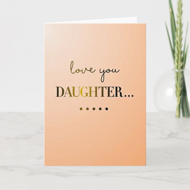 Tarjeta de amor dulce para hija (Anverso)