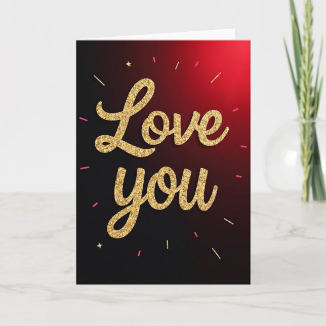 Tarjeta de amor en oro romántico (Anverso)
