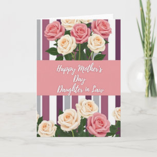 Tarjeta de amor familiar floral rayada