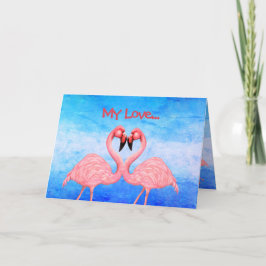 Tarjeta de amor Flamingo Dance