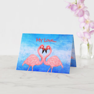 Tarjeta de amor Flamingo Dance