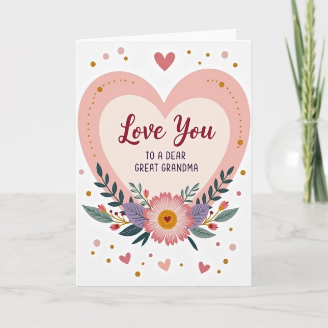 Tarjeta de amor floral bisabuela (Anverso)