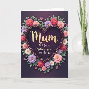 Tarjeta de Amor Floral de Mamá