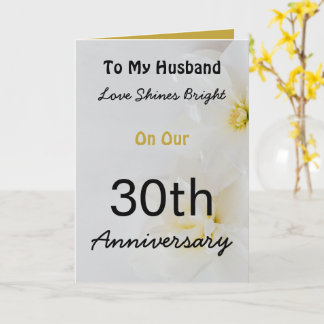 Tarjeta de amor floral del 30 aniversario para mar