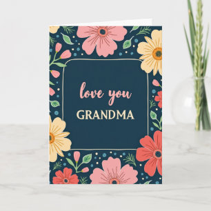 Tarjeta de Amor Floral para Abuela